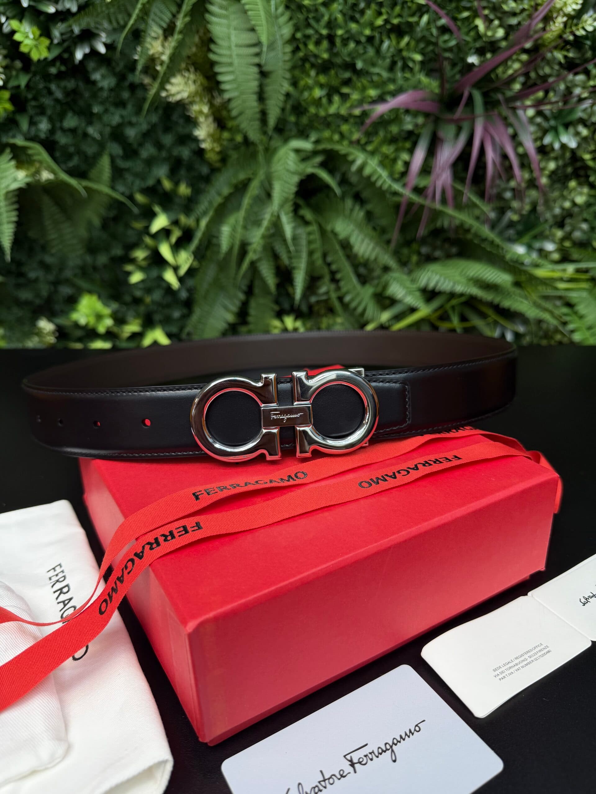 Ferragamo Gancini belt Reversible Silver