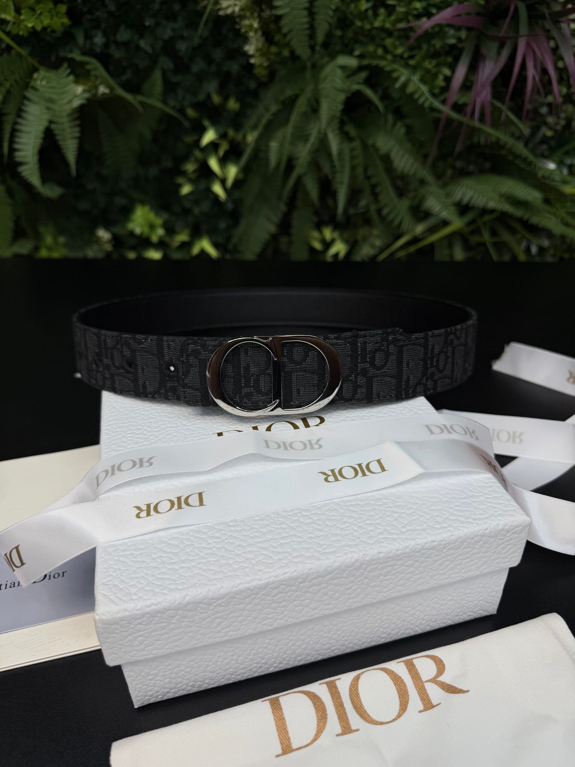 Dior Oblique CD Belt Black Silver