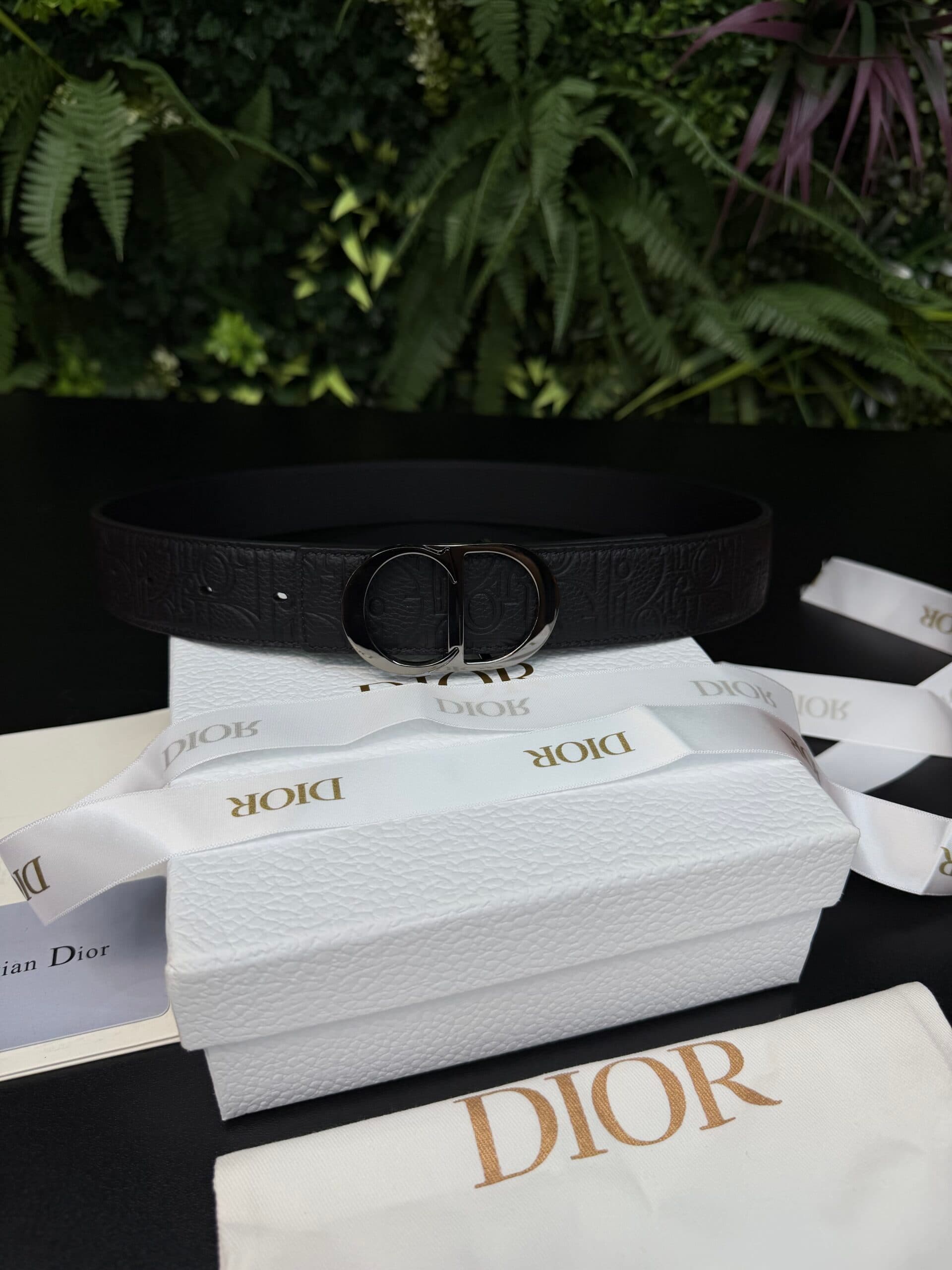 Dior Oblique CD Belt Leather Black