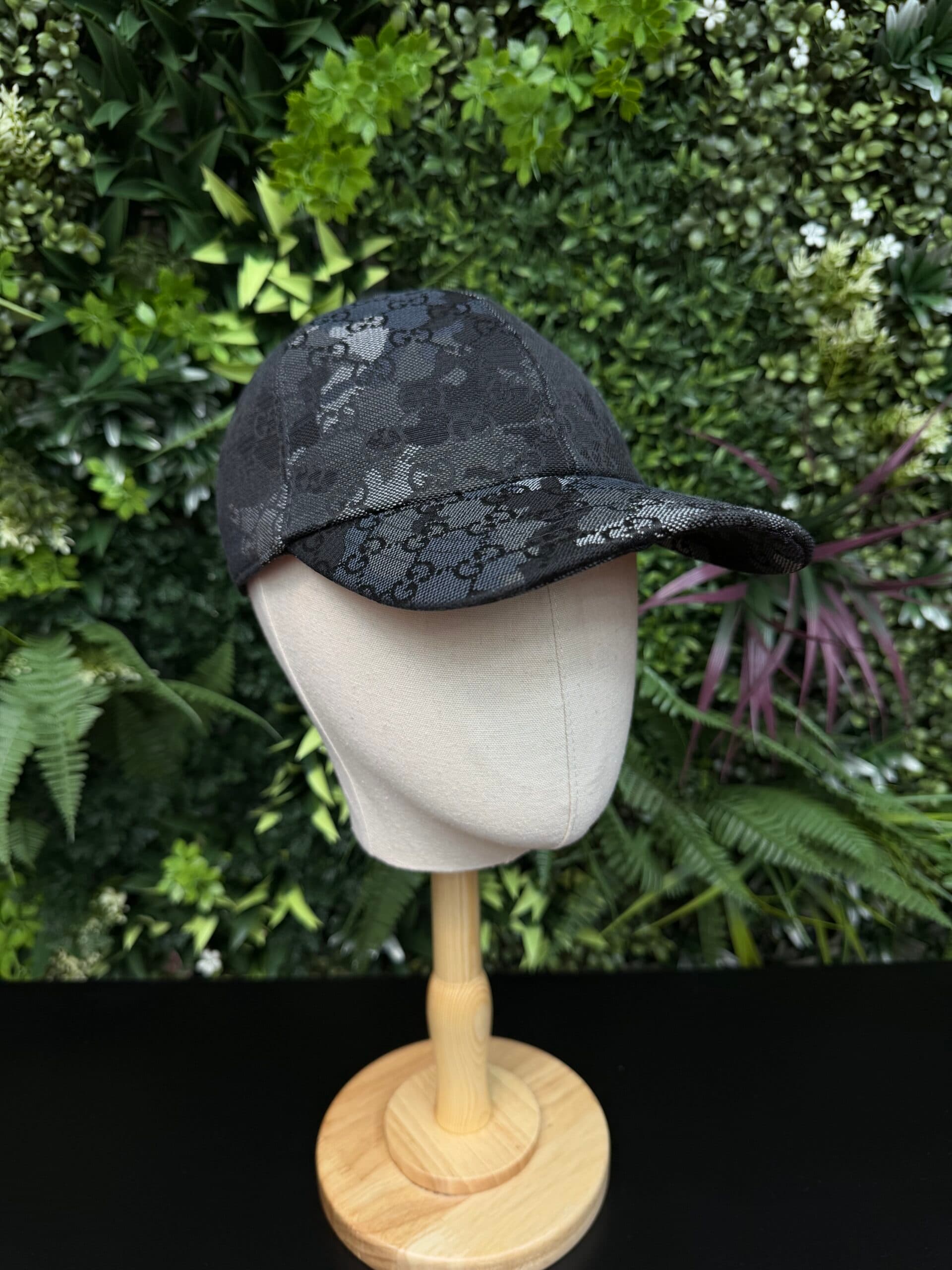 Gucci GG Marbled Canvas Baseball Cap Black/Grey