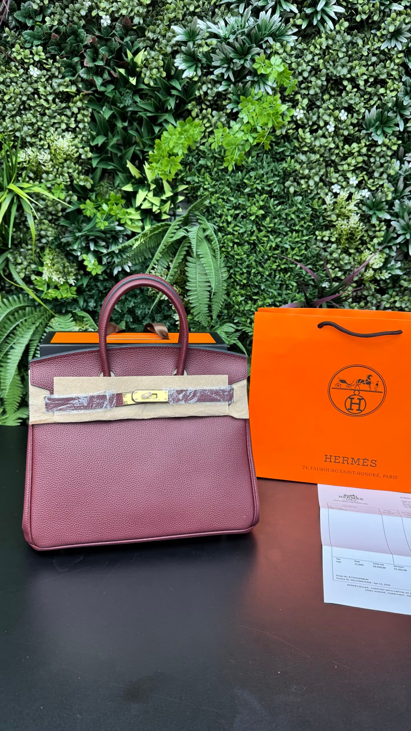 Hermes Kelly 25 Bag Gold/Bordeaux