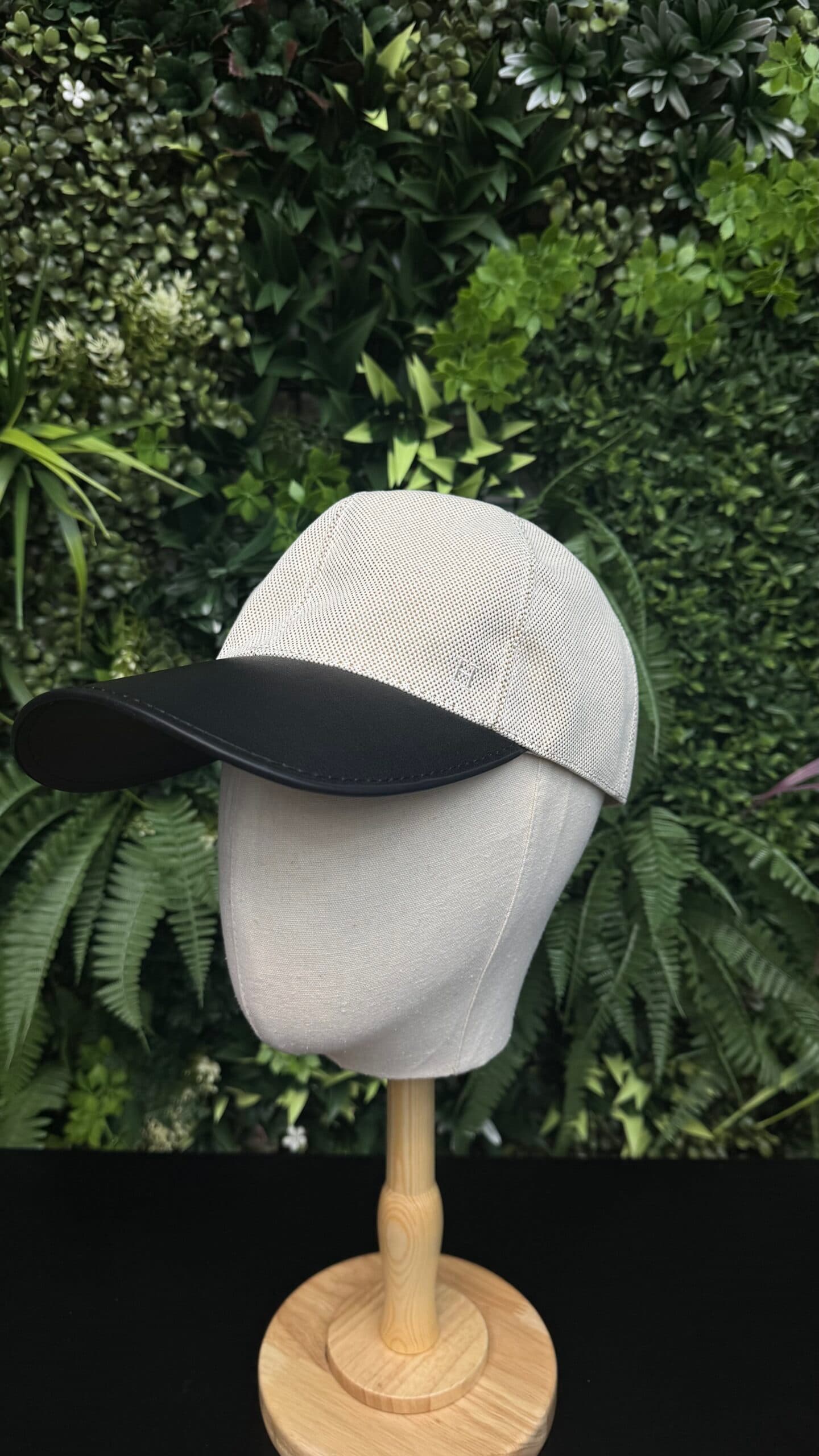 Hermes H Clic Half Leather Cap White Black