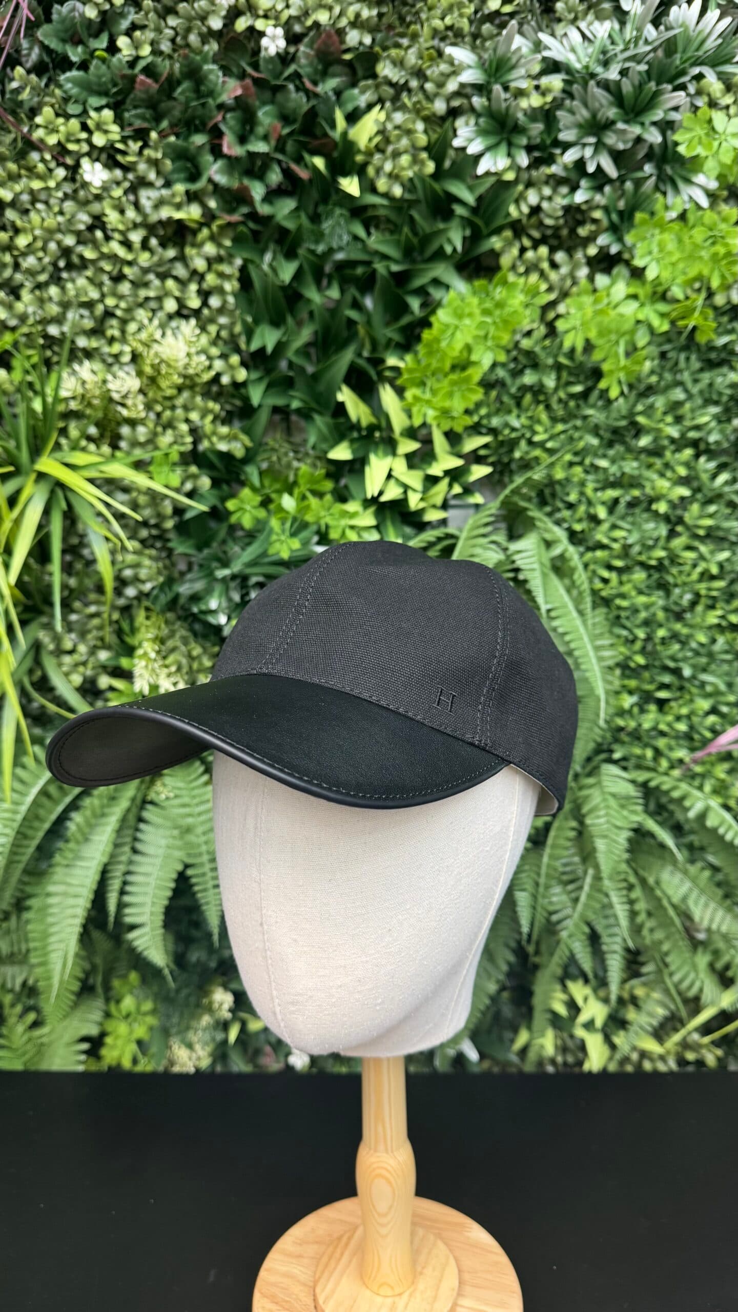 Hermes H Clic Half Leather Cap Black On Black