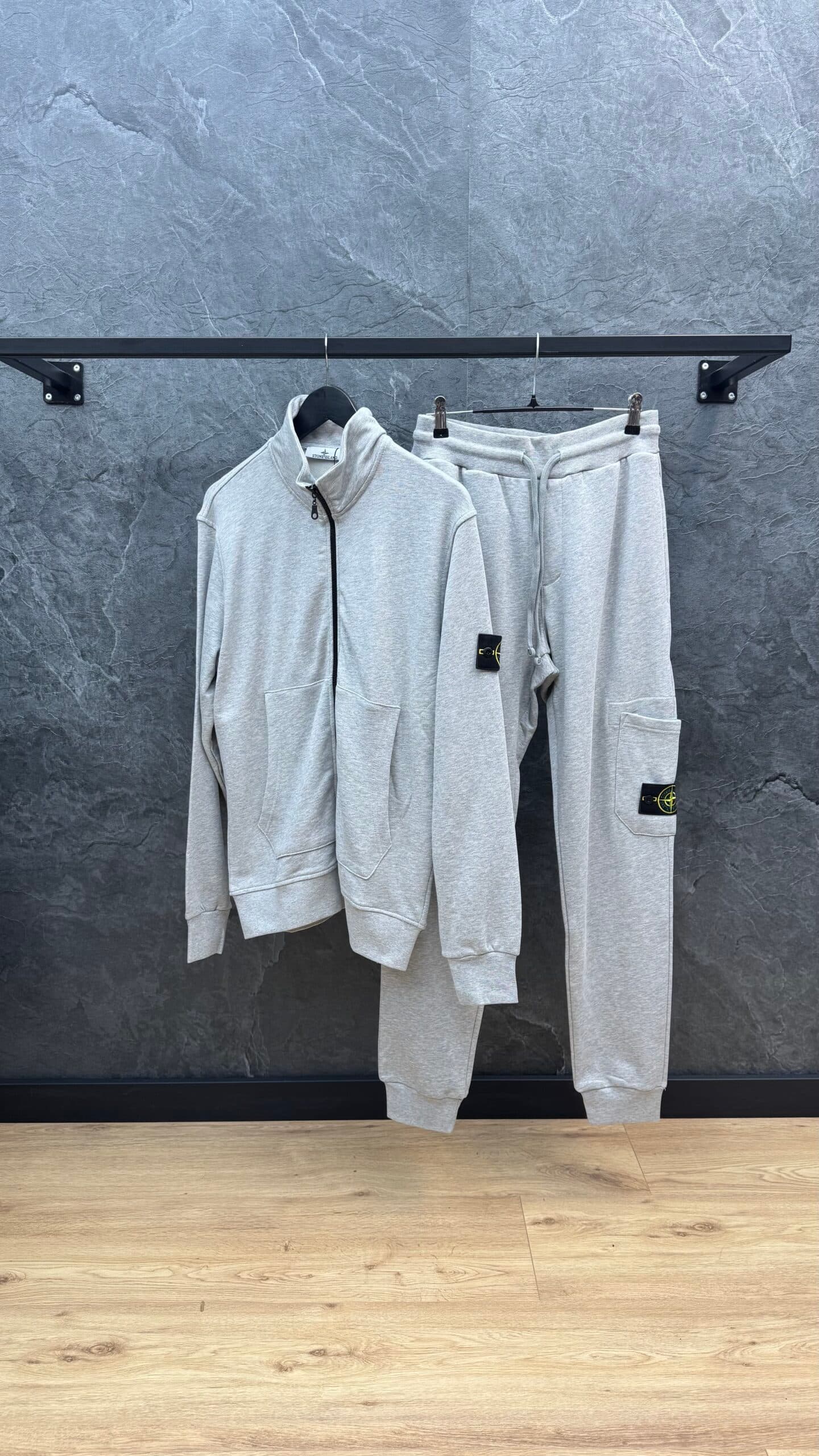 Stone Island Vest Zipper Logo Tracksuit Grey