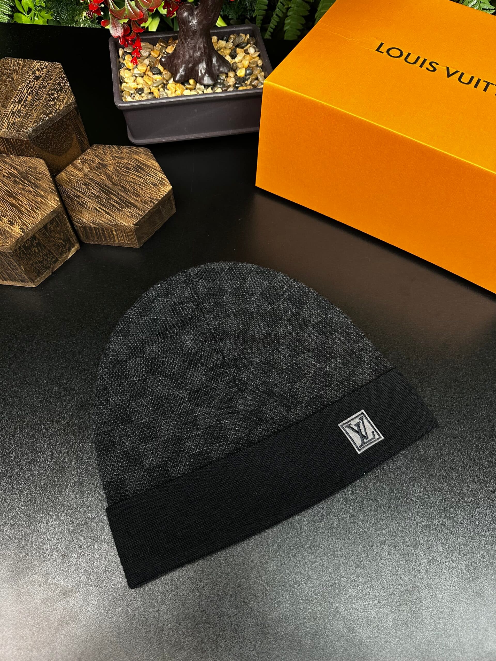 Louis Vuitton Neo Petit Damier Little Checkered Beanie Black