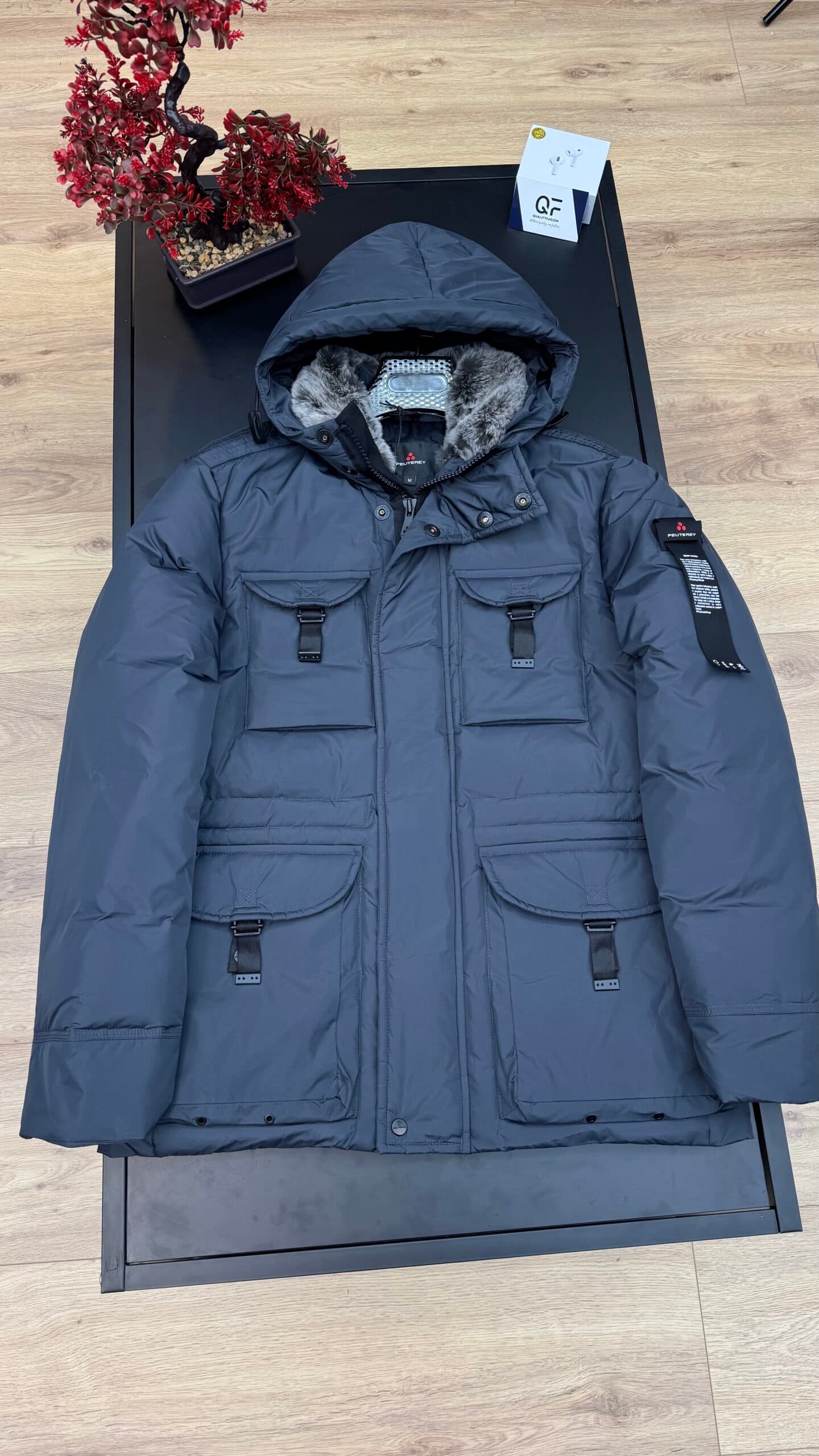 Peuterey Aiptek Fur Parka Antraciet Grey