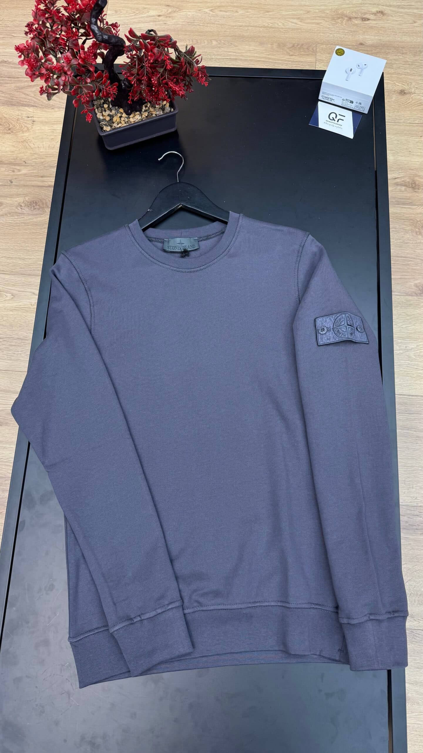 Stone Island Ghost Logo Sweater Antraciet