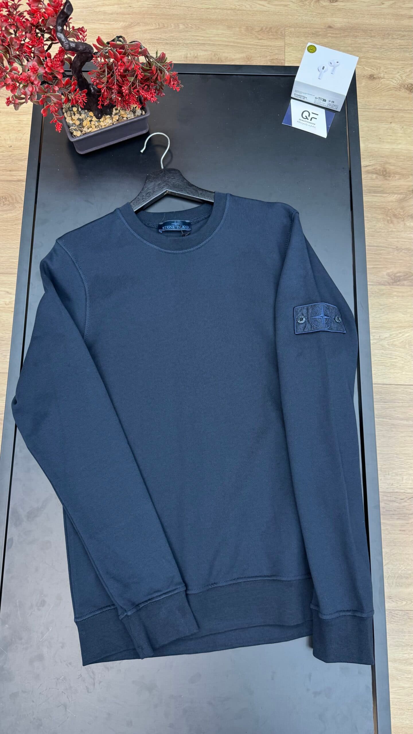 Stone Island Ghost Logo Sweater Navy Blue