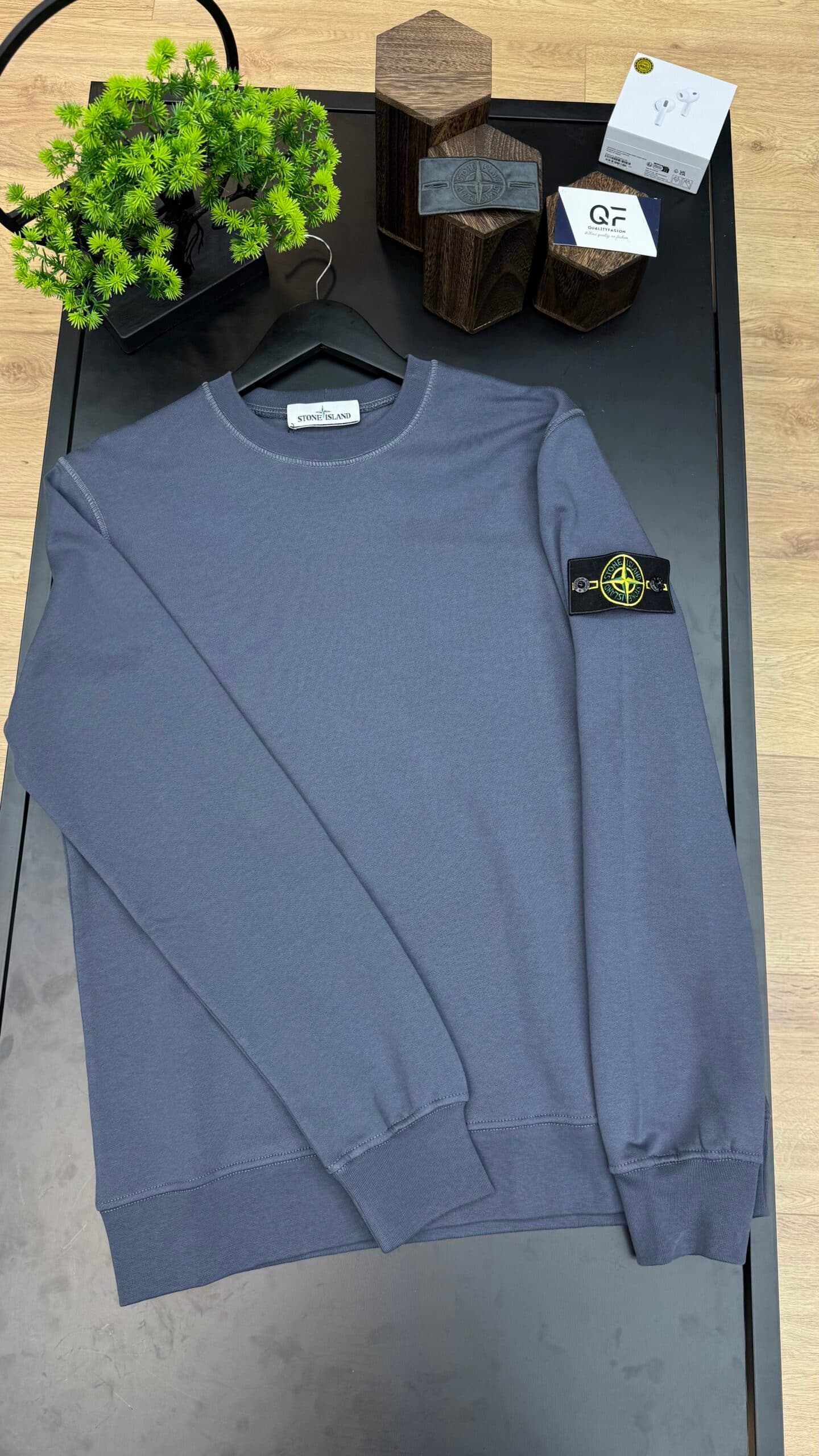 Stone Island Basic Logo Sweater Antraciet