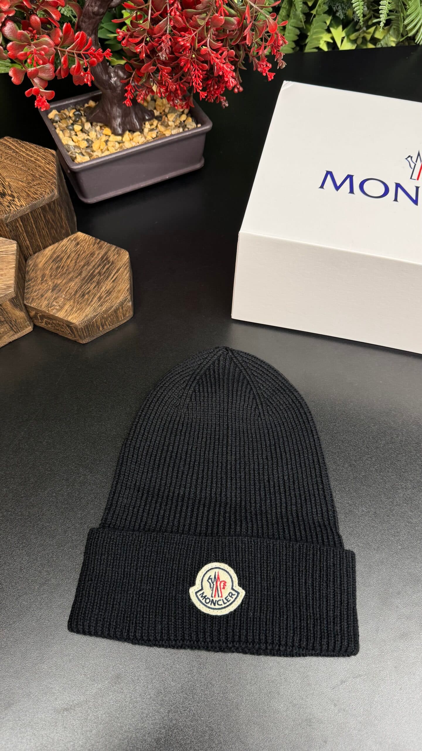 Moncler Wool Beanie Black
