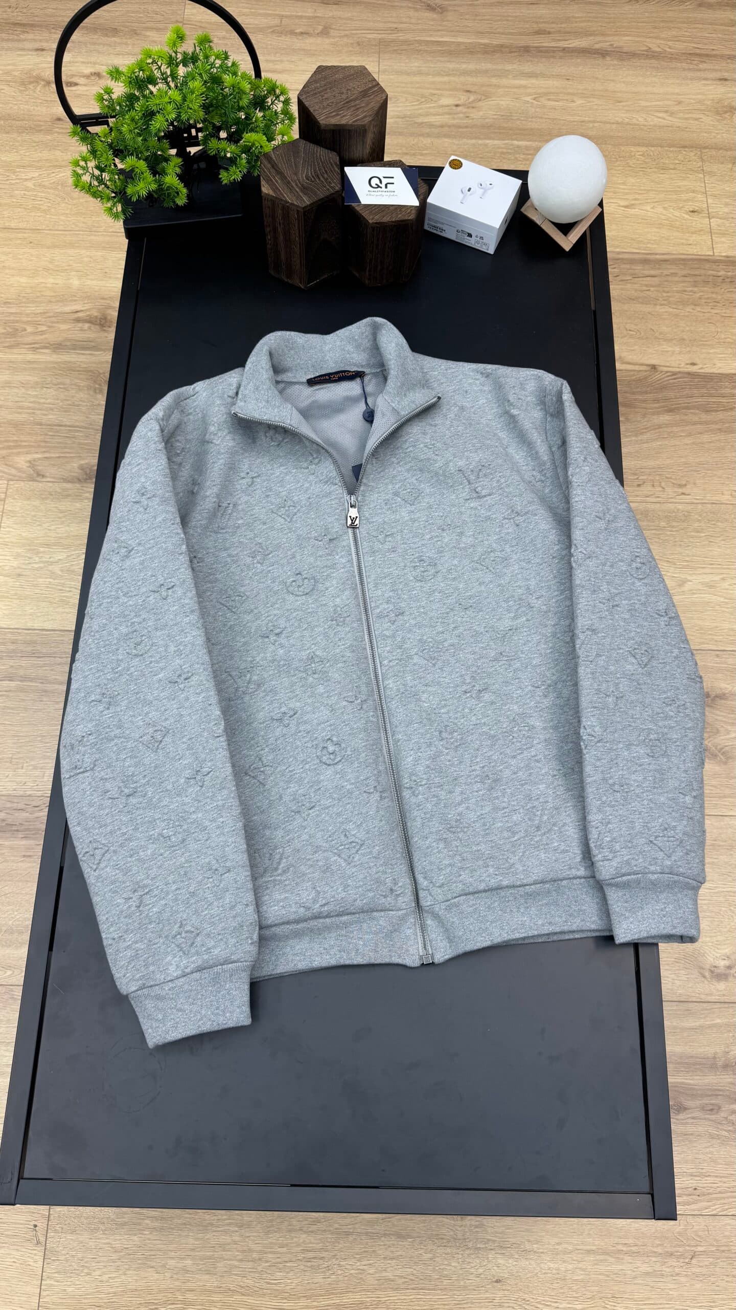 Louis Vuitton Embroidered Bomber Vest Grey