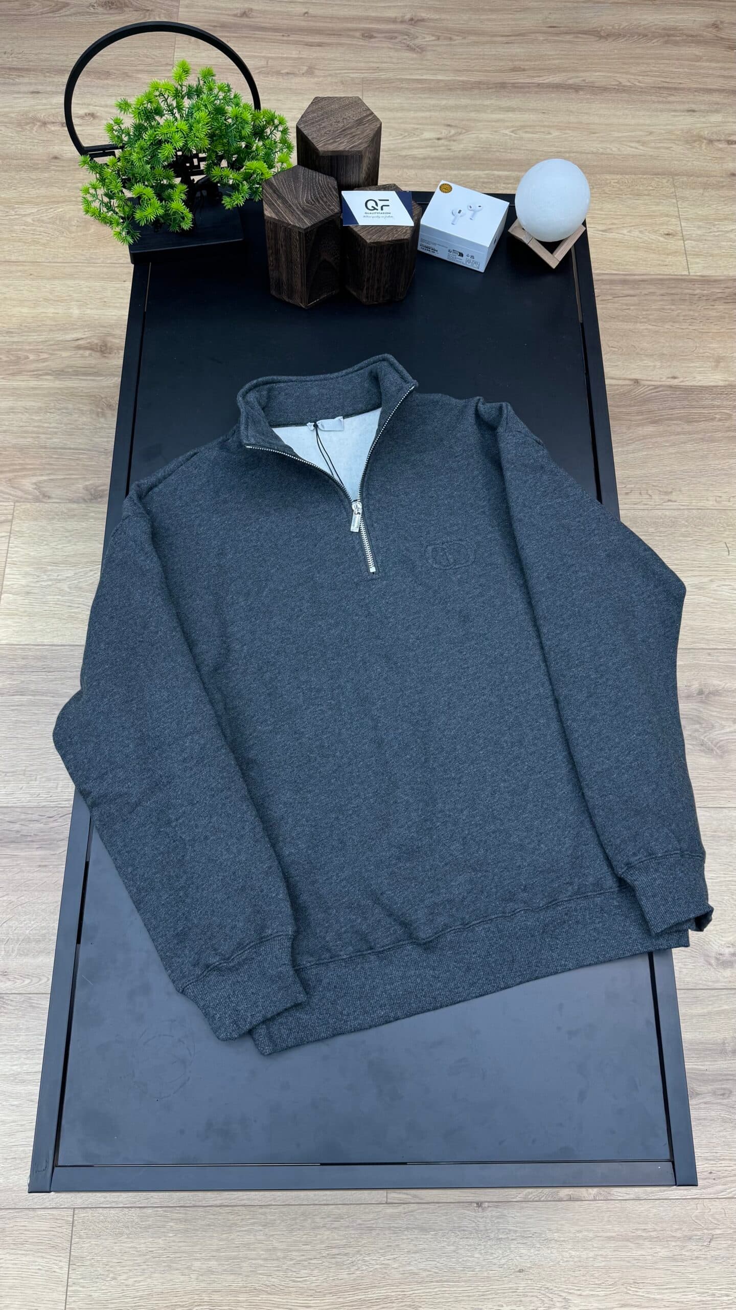 Dior CD Icon 1/4 Sweater Zipper Antraciet