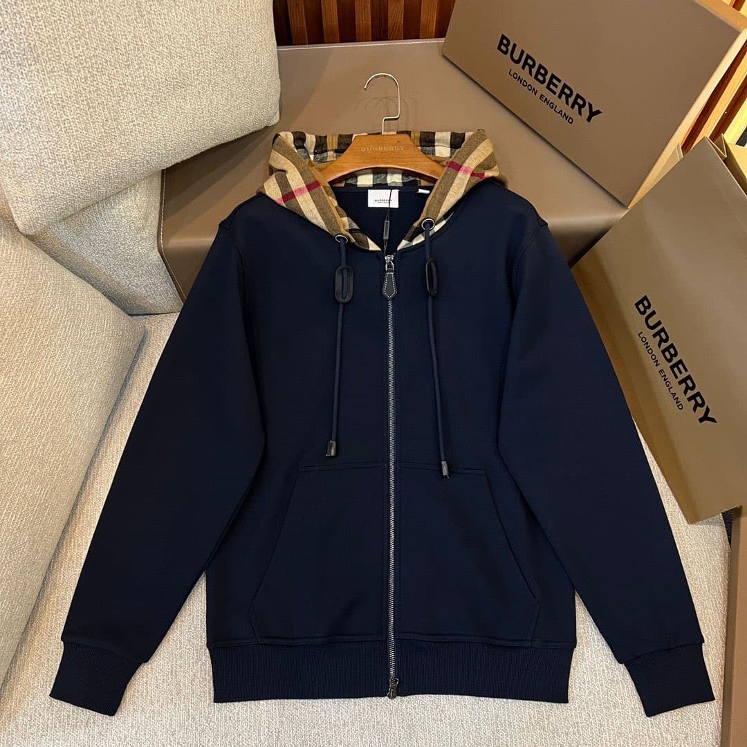 Burberry Samuel Hooded Zip Navy Blue