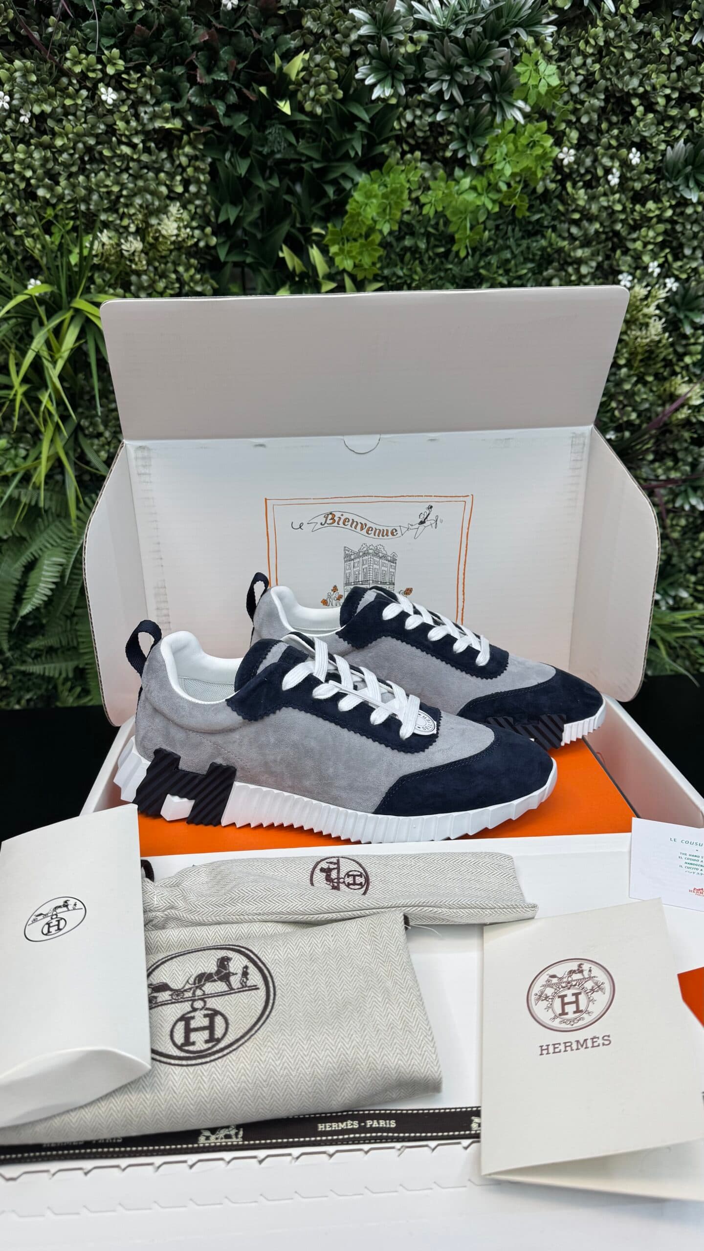 Hermes Bouncing Suède Grey/Blue