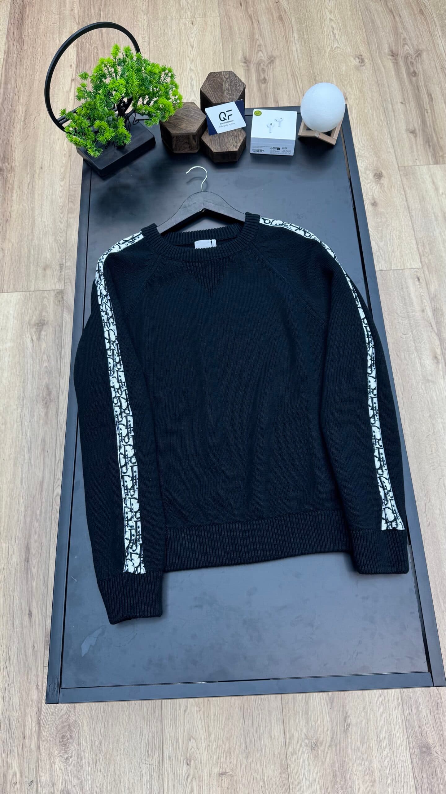 Dior Jacquard Oblique Knit Sweater Black